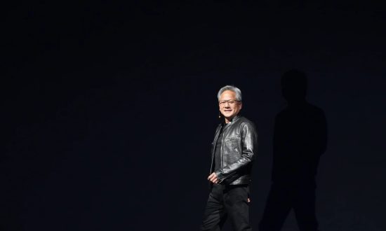 Jensen Huang walking onto stage.