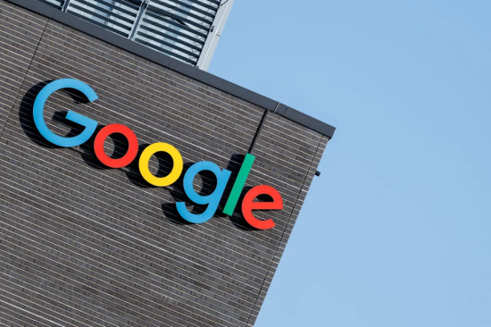 Google logo on a building.
