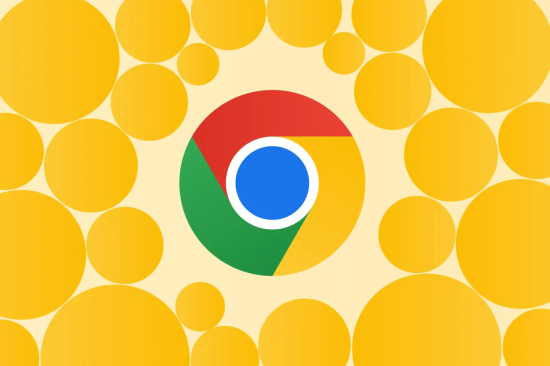 Google Chrome logo over a yellow background.