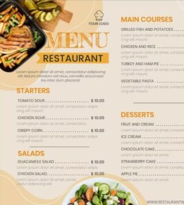 restaurant menu