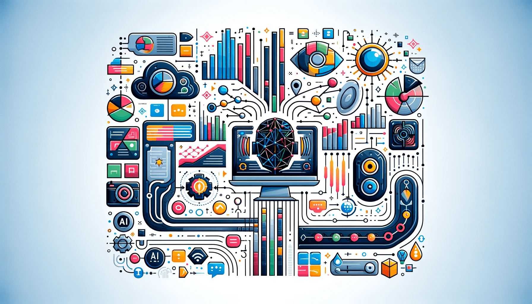 wide-format image that visually summarizes AI Tools for Segmentation across text, image, audio, and video domains. 